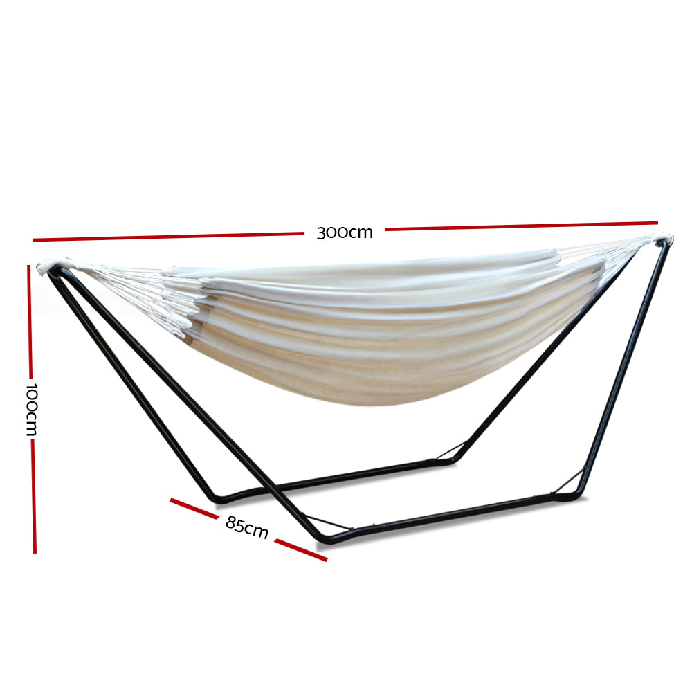 Hammock Bed with Stand Outdoor Camping Hammocks Steel Frame By Gardeon