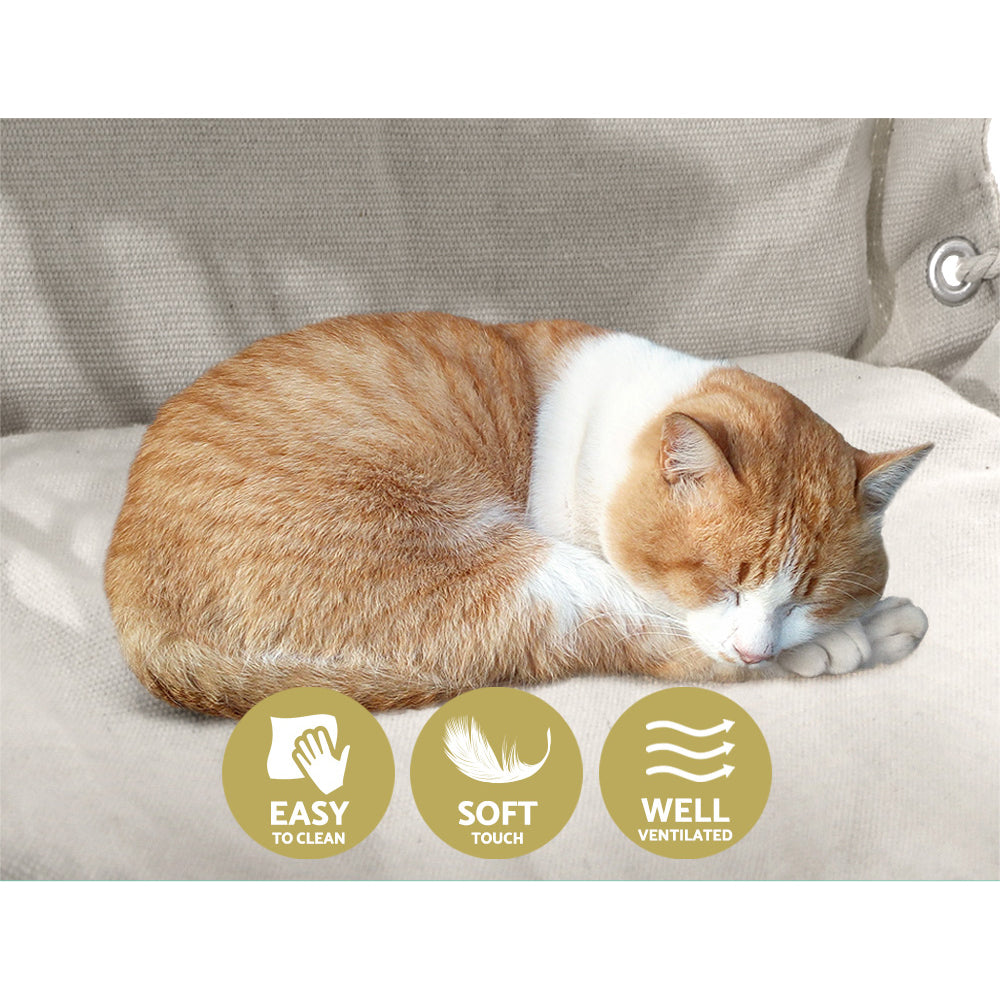 Hammock Chair Hanging with Armrest Camping Hammocks Cream By Gardeon