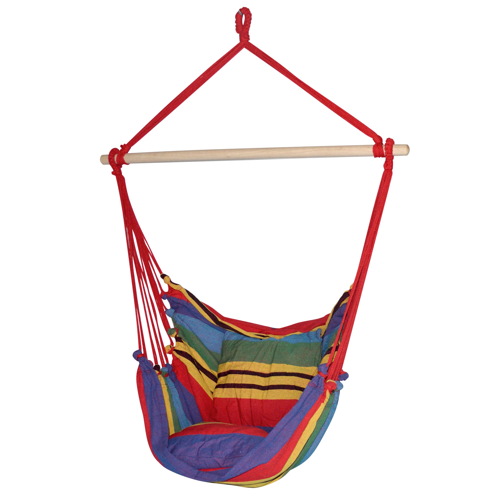 Hammock Chair Outdoor Camping Hanging Hammocks Cushion Pillow Rainbow By Gardeon