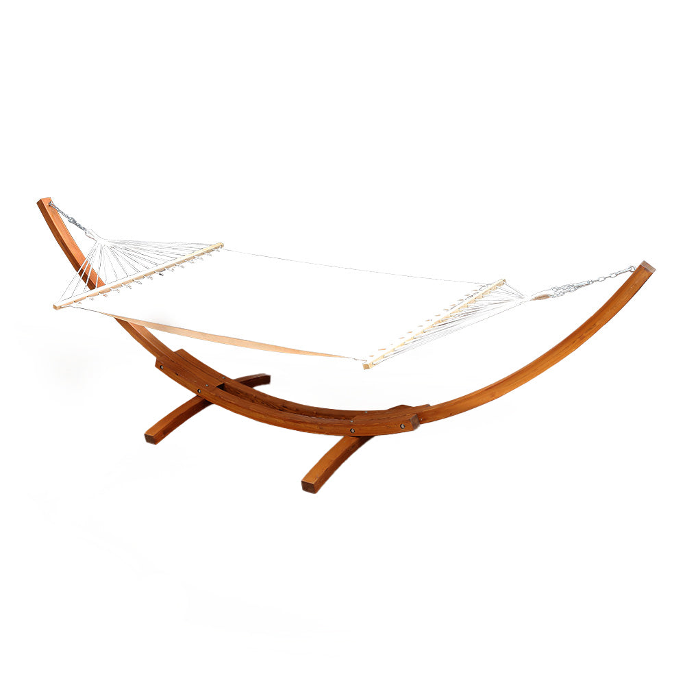 Hammock Bed Outdoor Camping Garden Timber Hammock with Stand By Gardeon